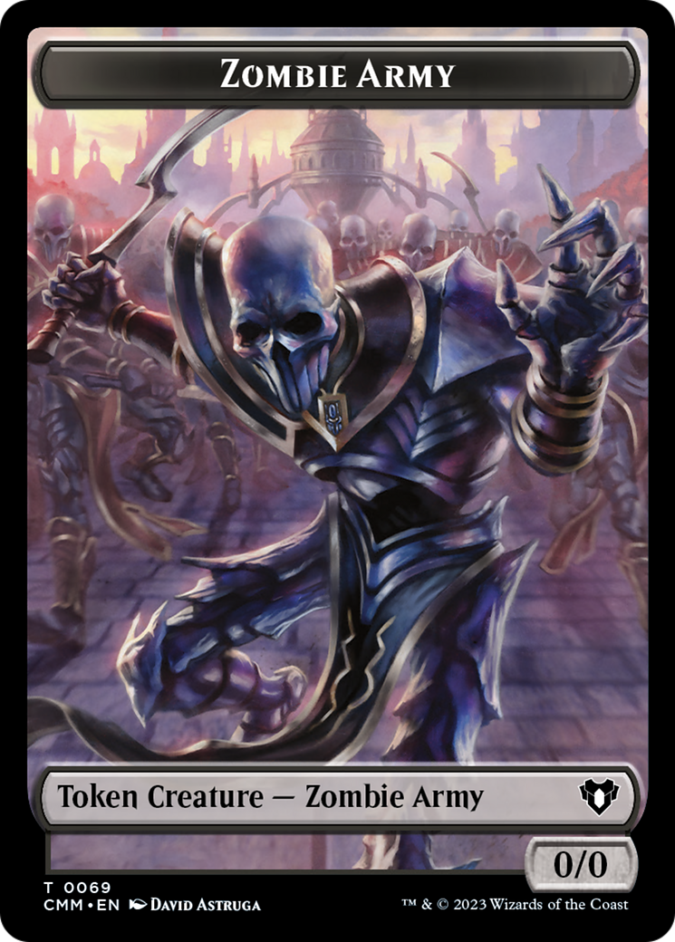 Human Warrior // Zombie Army Double-Sided Token [Commander Masters Tokens] | Magic Magpie