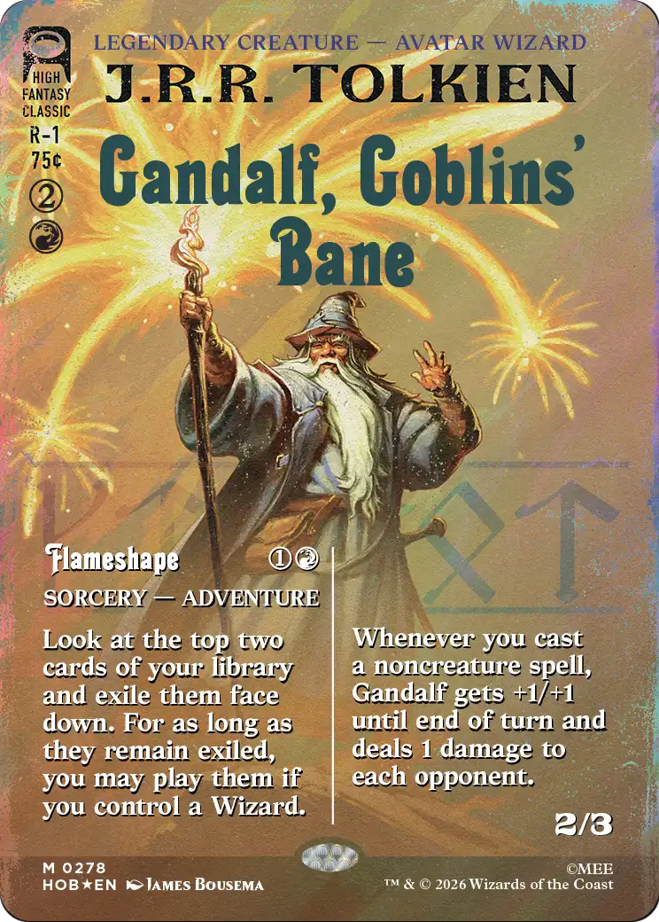 Gandalf, Goblins' Bane (Borderless) (Surge Foil) [The Hobbit] | Magic Magpie