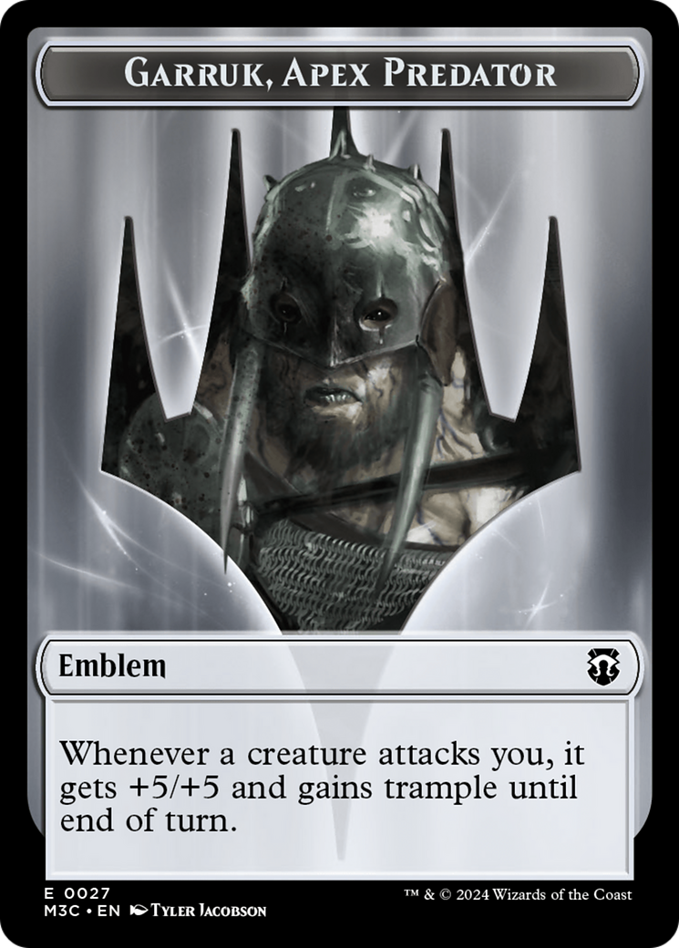 Garruk, Apex Predator Emblem // Saproling Double-Sided Token [Modern Horizons 3 Commander Tokens] | Magic Magpie