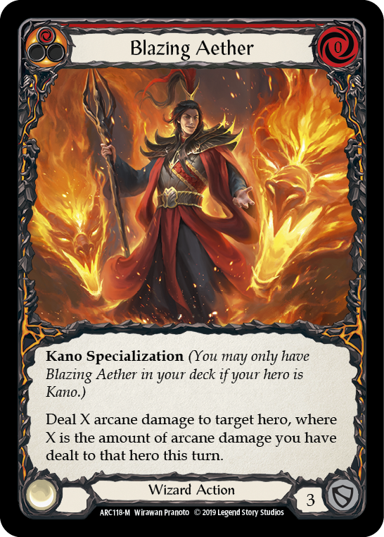Blazing Aether [ARC118-M] (Arcane Rising)  1st Edition Normal | Magic Magpie
