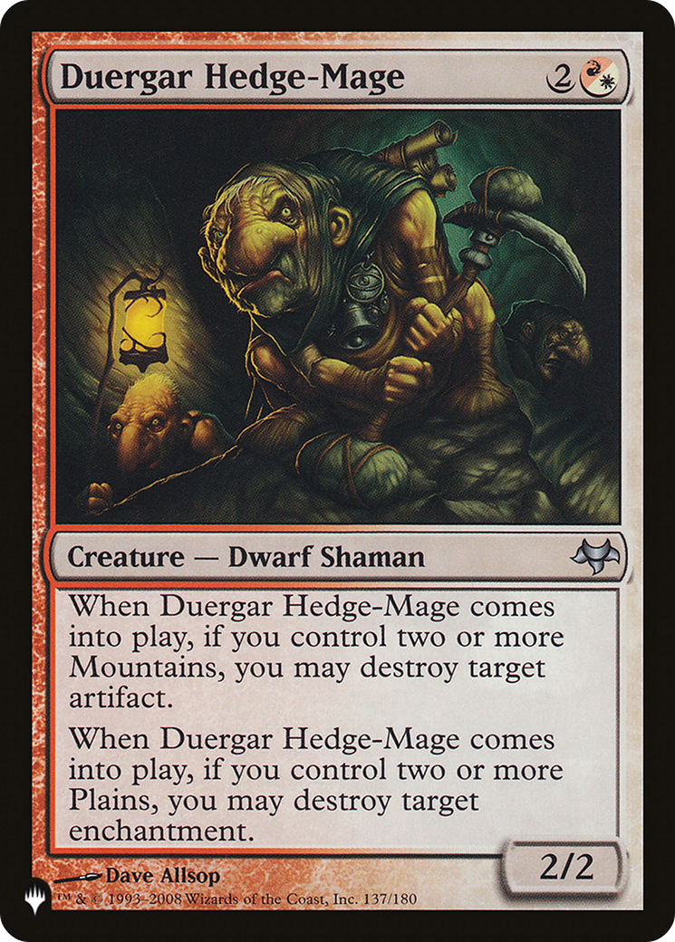 Duergar Hedge-Mage [The List Reprints] | Magic Magpie