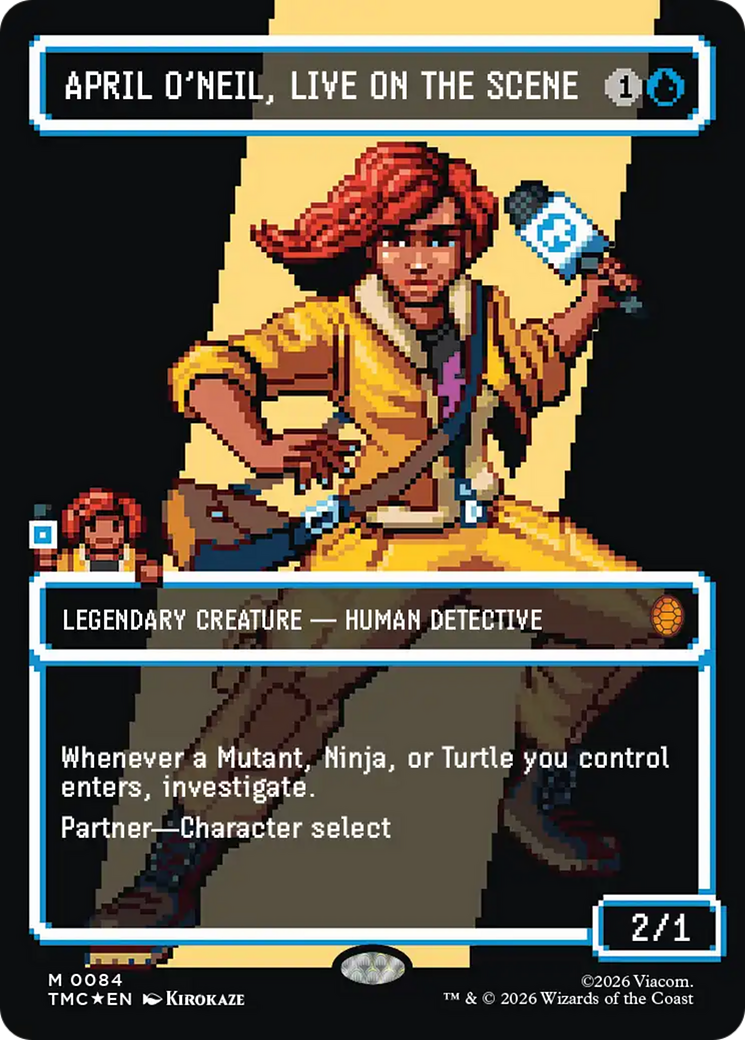 April O'Neil, Live on the Scene (Borderless) (Surge Foil) [Teenage Mutant Ninja Turtles Commander] | Magic Magpie