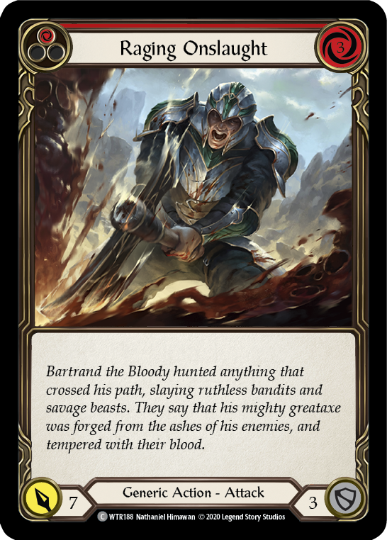 Raging Onslaught (Red) [U-WTR188] (Welcome to Rathe Unlimited)  Unlimited Rainbow Foil | Magic Magpie