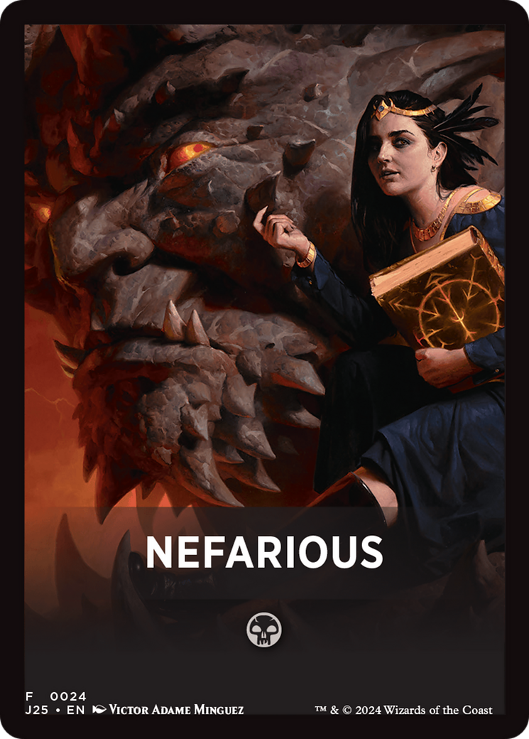 Nefarious Theme Card [Foundations Jumpstart Front Cards] | Magic Magpie