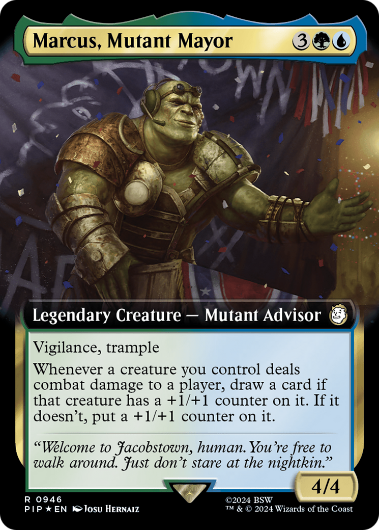 Marcus, Mutant Mayor (Extended Art) (Surge Foil) [Fallout] | Magic Magpie
