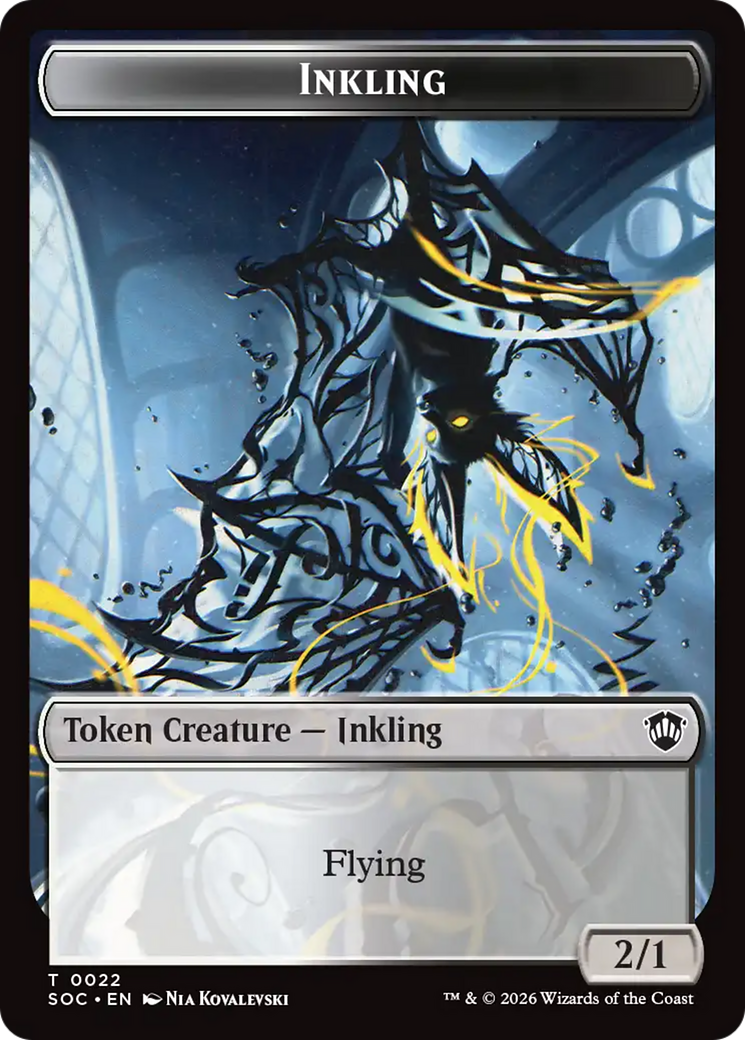 Pegasus // Inkling (0022) Double-Sided Token [Secrets of Strixhaven Commander Tokens] | Magic Magpie