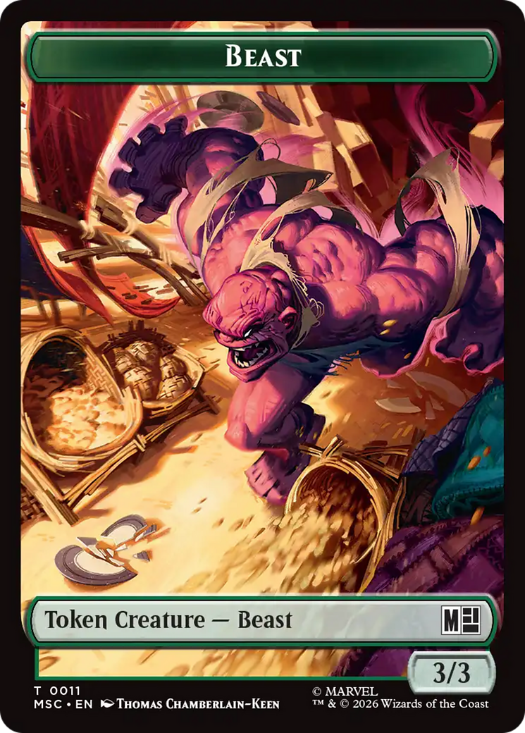 Rhino (013) // Beast (011) Double-Sided Token [Marvel Super Heroes Commander Tokens] | Magic Magpie