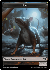 Rat // Blood Double-Sided Token [Outlaws of Thunder Junction Commander Tokens] | Magic Magpie