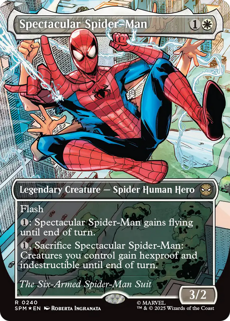 Spectacular Spider-Man (0240) (Borderless) (Textured Foil) [Marvel's Spider-Man] | Magic Magpie