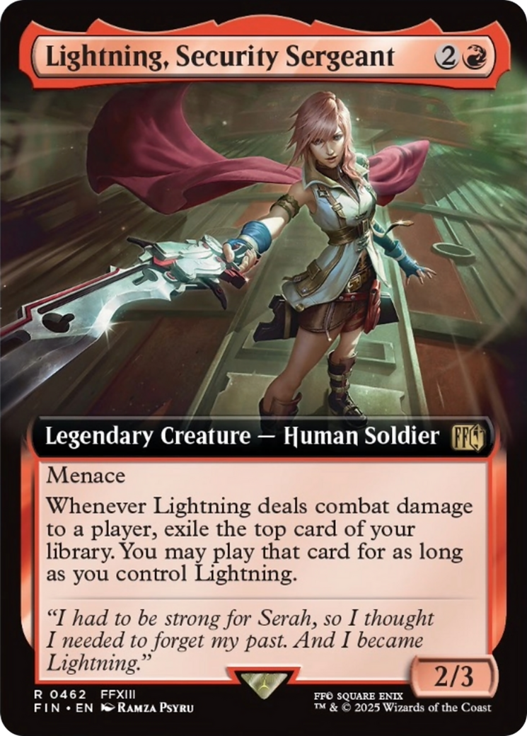 Lightning, Security Sergeant (Extended Art) [FINAL FANTASY] | Magic Magpie