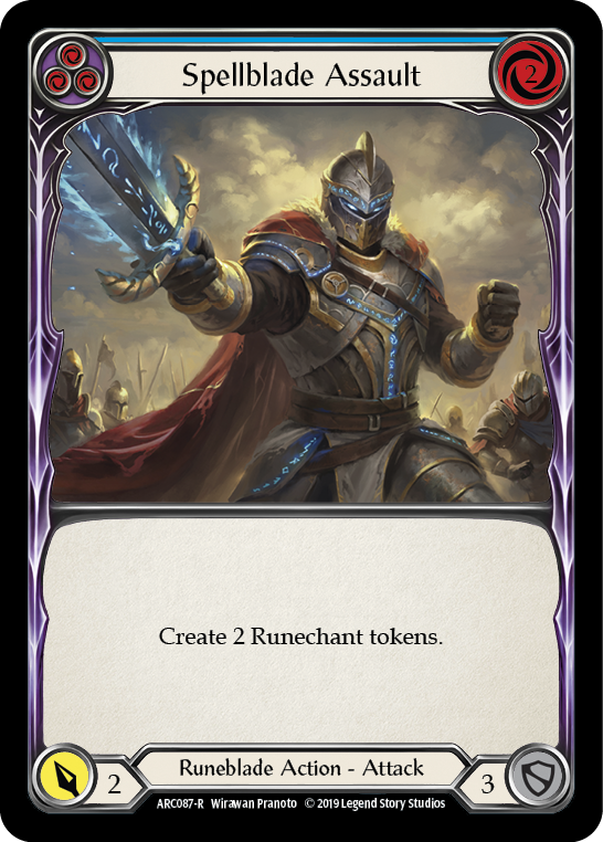 Spellblade Assault (Blue) [ARC087-R] (Arcane Rising)  1st Edition Rainbow Foil | Magic Magpie