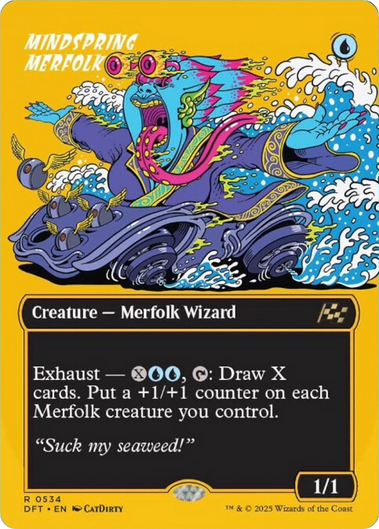 Mindspring Merfolk (Borderless) (First-Place Foil) [Aetherdrift] | Magic Magpie