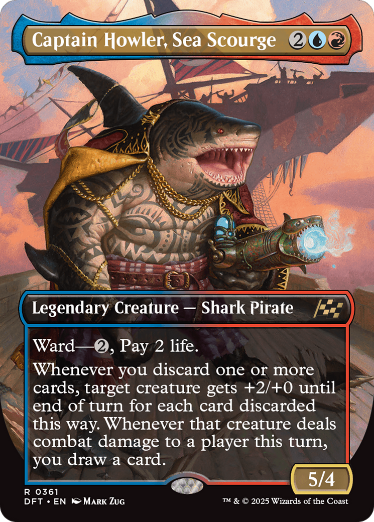 Captain Howler, Sea Scourge (Borderless) [Aetherdrift] | Magic Magpie