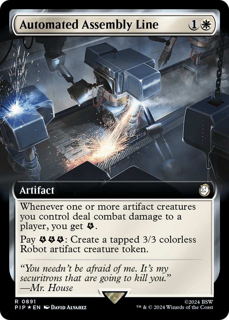 Automated Assembly Line (Extended Art) (Surge Foil) [Fallout] | Magic Magpie