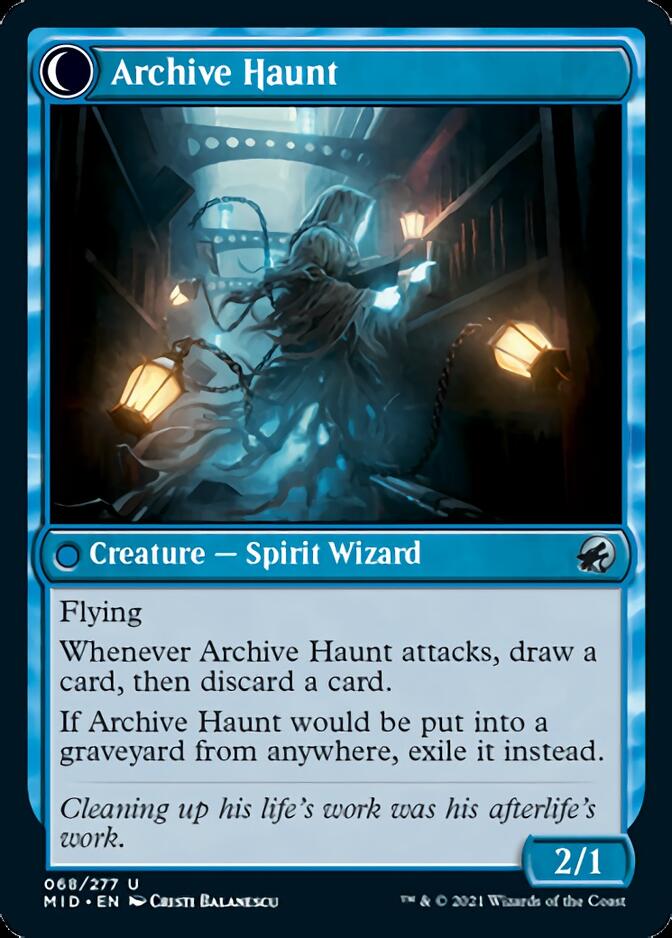 Overwhelmed Archivist // Archive Haunt [Innistrad: Midnight Hunt] | Magic Magpie