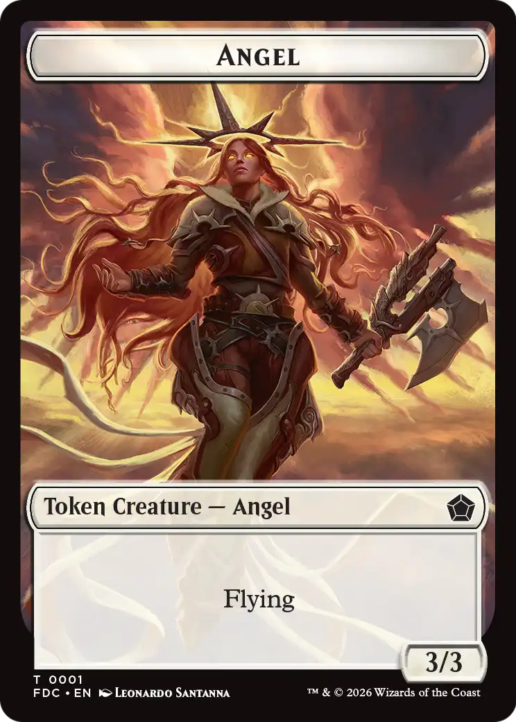 Angel (0001) // Angel (0002) Double-Sided Token [Foundations Commander Tokens] | Magic Magpie