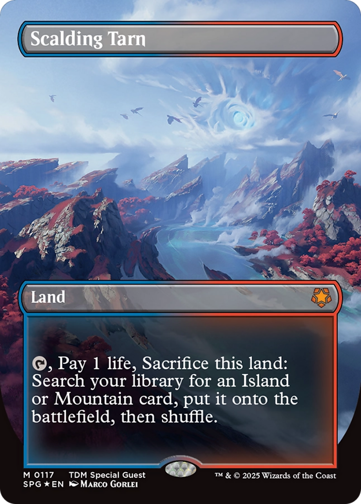 Scalding Tarn (Borderless) (Dragonscale Foil) [Tarkir: Dragonstorm Special Guests] | Magic Magpie