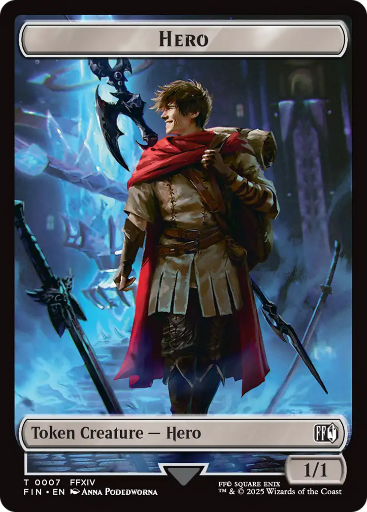 Hero (0007) // Wizard (0015) Double-Sided Token [FINAL FANTASY Tokens] | Magic Magpie