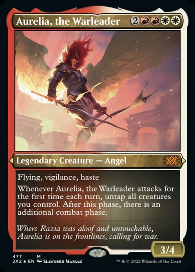 Aurelia, the Warleader (Foil Etched) [Double Masters 2022] | Magic Magpie