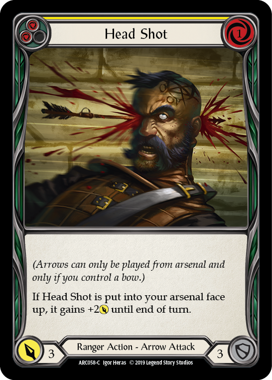 Head Shot (Yellow) [ARC058-C] (Arcane Rising)  1st Edition Rainbow Foil | Magic Magpie