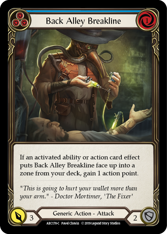 Back Alley Breakline (Blue) [ARC178-C] (Arcane Rising)  1st Edition Rainbow Foil | Magic Magpie