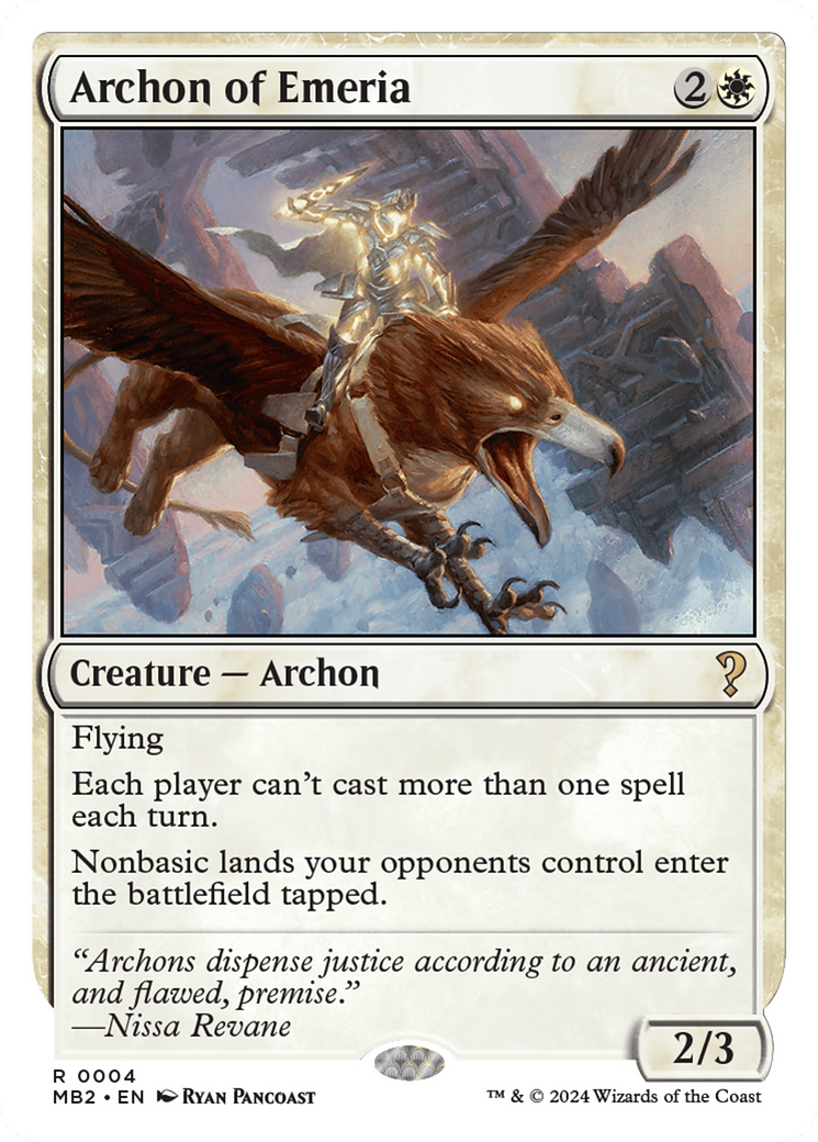 Archon of Emeria (White Border) [Mystery Booster 2] | Magic Magpie