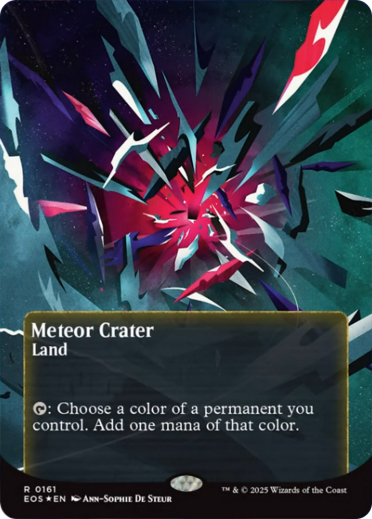 Meteor Crater (0161) (Borderless) (Galaxy Foil) [Edge of Eternities: Stellar Sights] | Magic Magpie