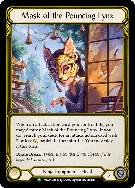 Mask of the Pouncing Lynx (Golden) [FAB079] (Promo)  Cold Foil | Magic Magpie