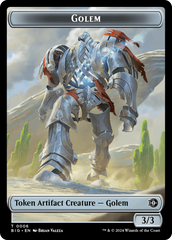 Treasure // Golem Double-Sided Token [Outlaws of Thunder Junction Tokens] | Magic Magpie