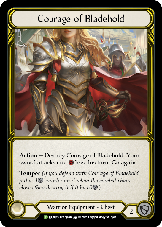 Courage of Bladehold (Golden) [FAB073] (Promo)  Cold Foil | Magic Magpie