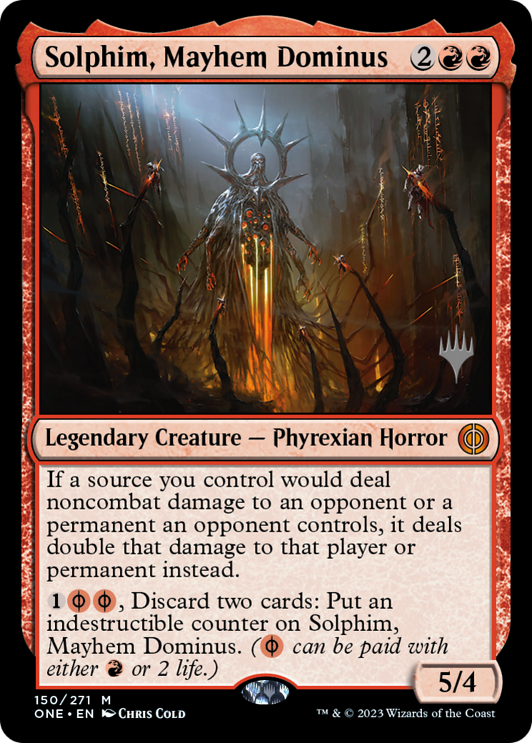 Solphim, Mayhem Dominus (Promo Pack) [Phyrexia: All Will Be One Promos] | Magic Magpie