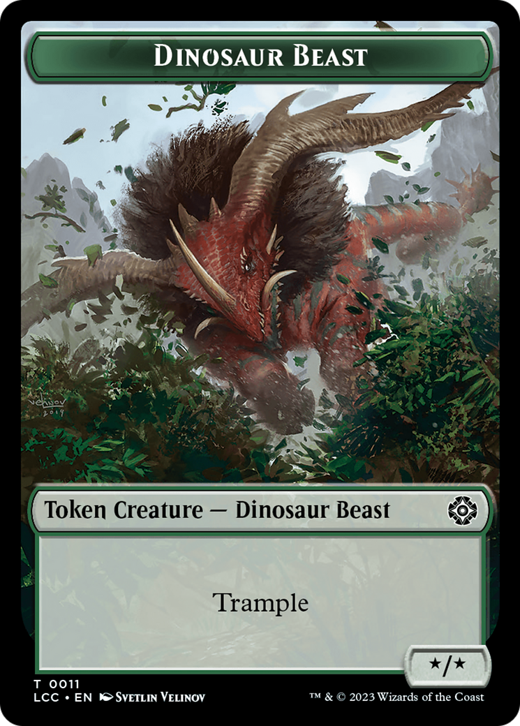 Dinosaur Beast // Dinosaur Double-Sided Token [The Lost Caverns of Ixalan Commander Tokens] | Magic Magpie