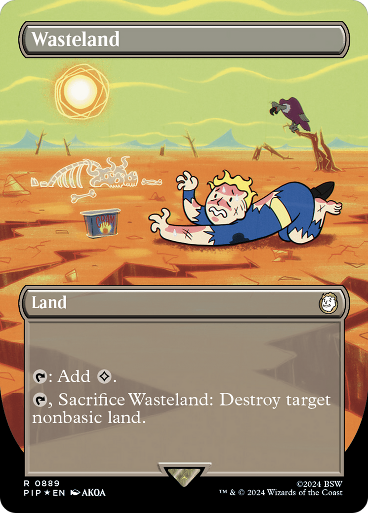 Wasteland (Borderless) (Surge Foil) [Fallout] | Magic Magpie