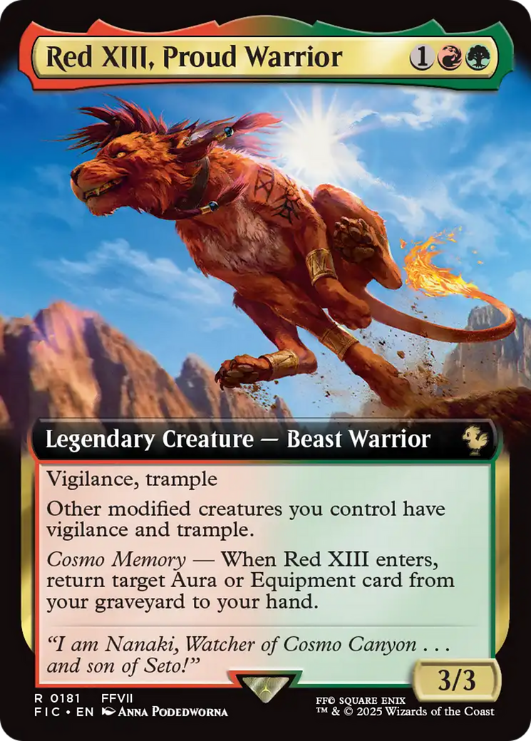 Red XIII, Proud Warrior (Extended Art) [FINAL FANTASY Commander] | Magic Magpie