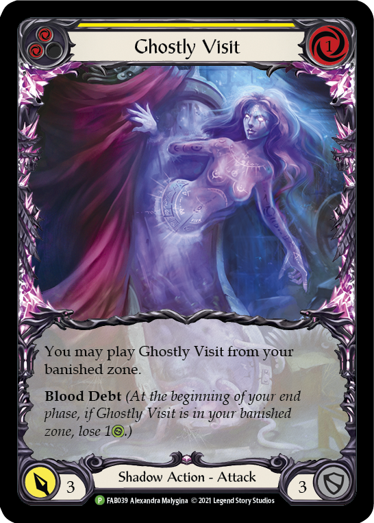 Ghostly Visit (Yellow) [FAB039] (Promo)  Rainbow Foil | Magic Magpie