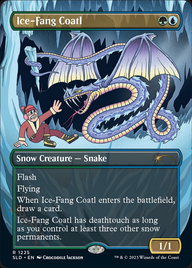 Ice-Fang Coatl (Borderless) [Secret Lair Drop Series] | Magic Magpie