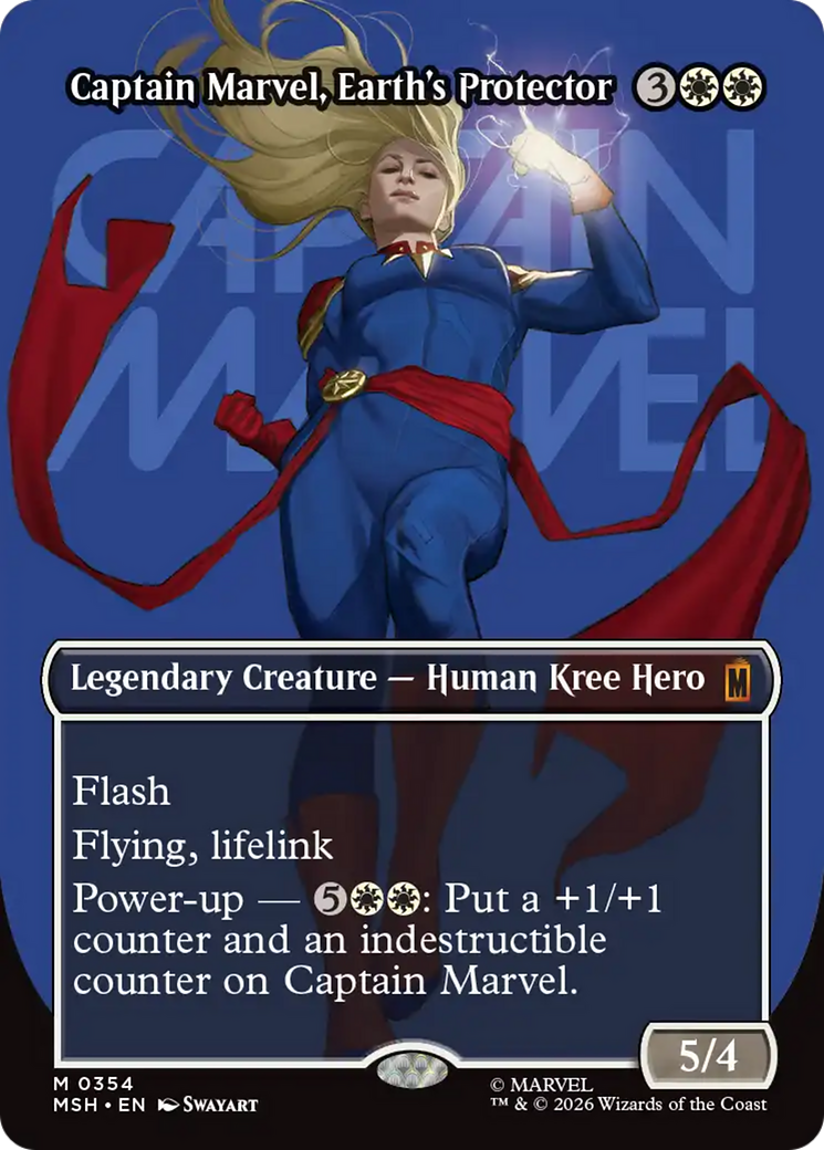 Captain Marvel, Earth's Protector (Borderless) (0354) [Marvel Super Heroes] | Magic Magpie