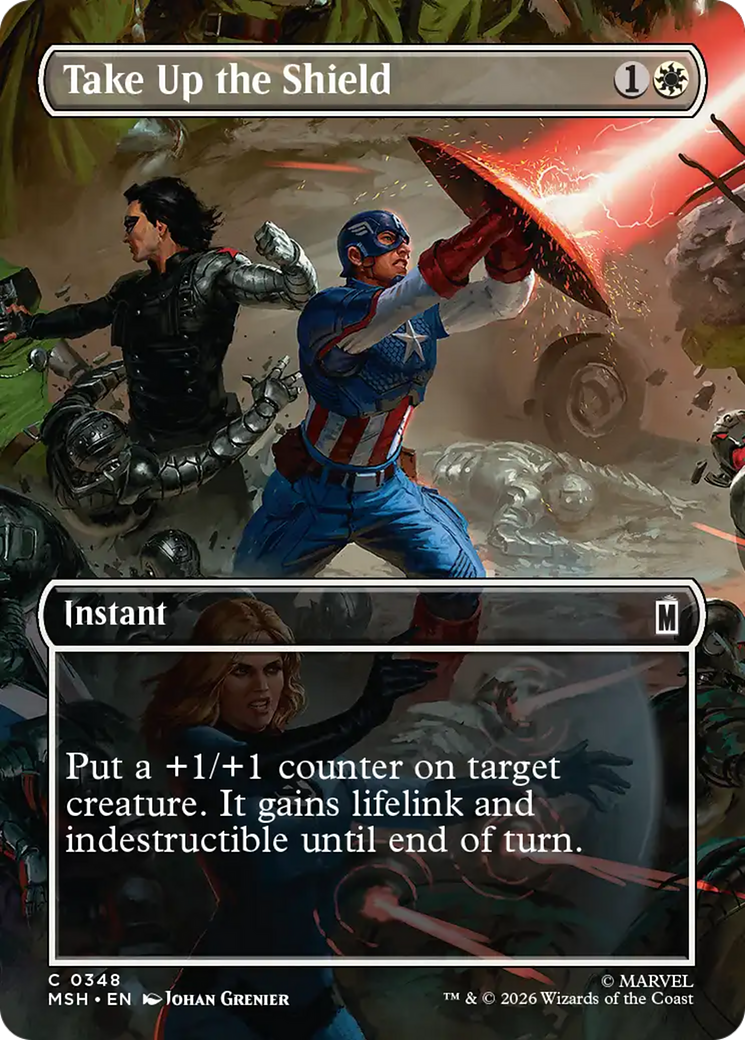 Take Up the Shield (Borderless) [Marvel Super Heroes] | Magic Magpie