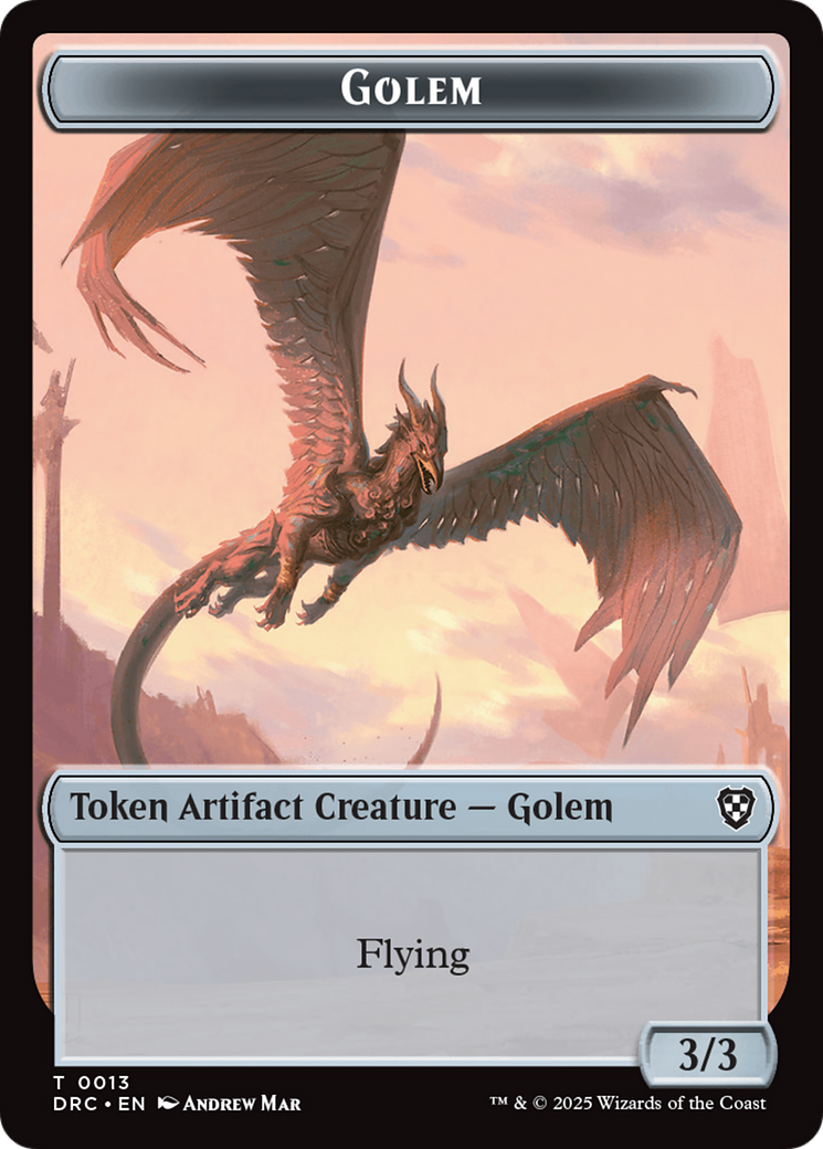 Golem (0013) // Nalaar Aetherjet Double-Sided Token [Aetherdrift Tokens] | Magic Magpie