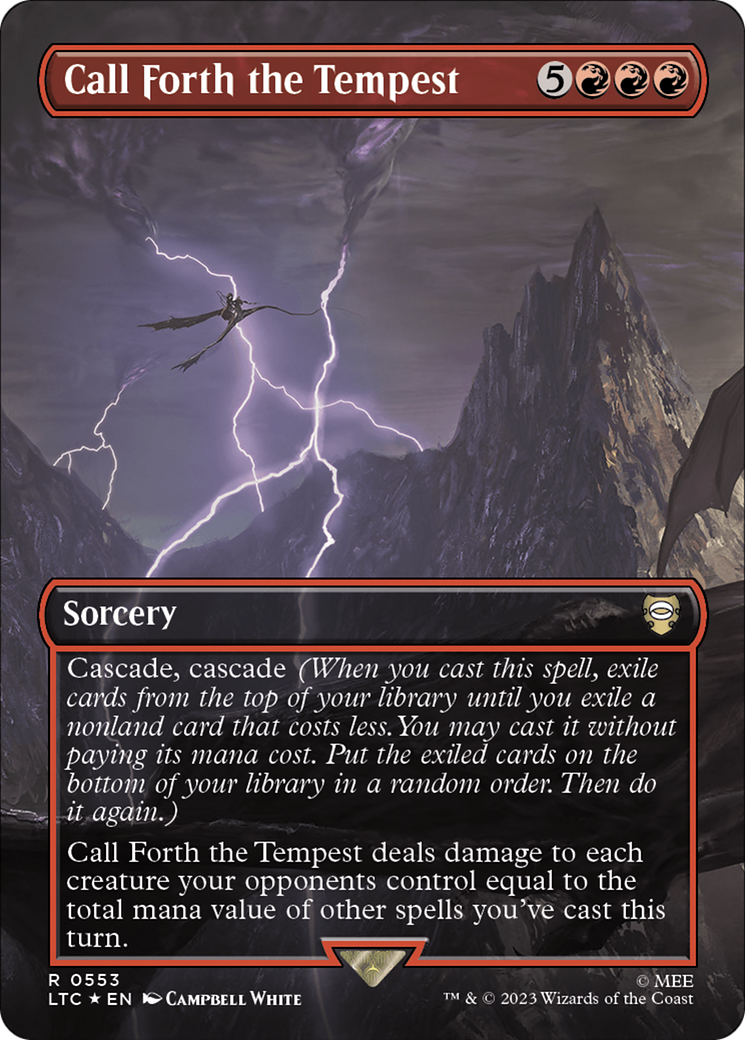 Call Forth the Tempest (Borderless) (Surge Foil) [The Lord of the Rings: Tales of Middle-Earth Commander] | Magic Magpie