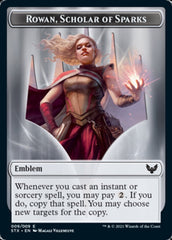Fractal // Rowan, Scholar of Sparks Emblem Double-Sided Token [Strixhaven: School of Mages Tokens] | Magic Magpie