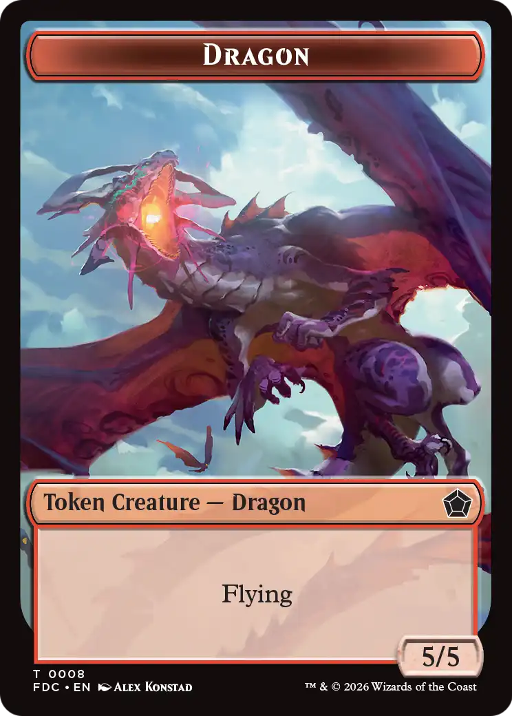 Dragon (0008) // Treasure Double-Sided Token [Foundations Commander Tokens] | Magic Magpie