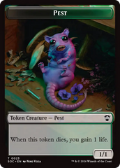 Saproling // Pest (0023) Double-Sided Token [Secrets of Strixhaven Commander Tokens] | Magic Magpie