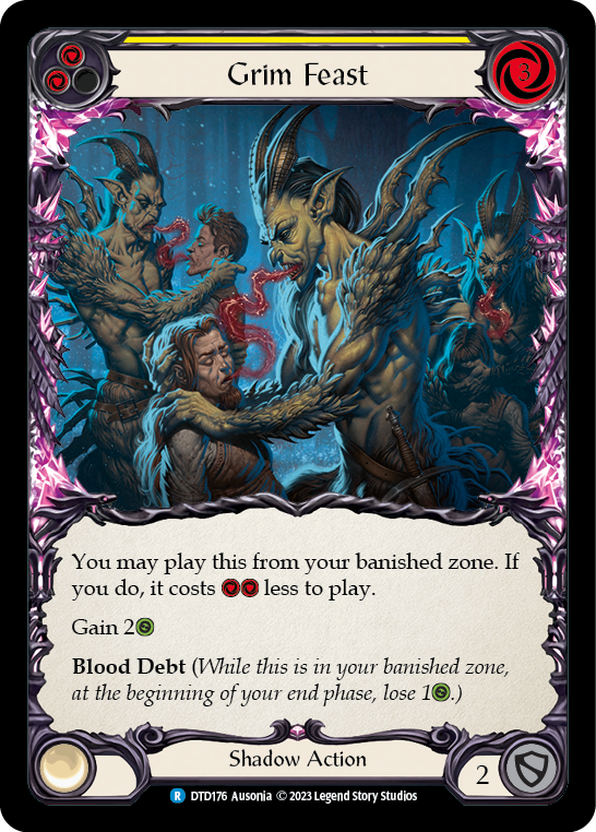 Grim Feast (Yellow) [DTD176] (Dusk Till Dawn)  Rainbow Foil | Magic Magpie