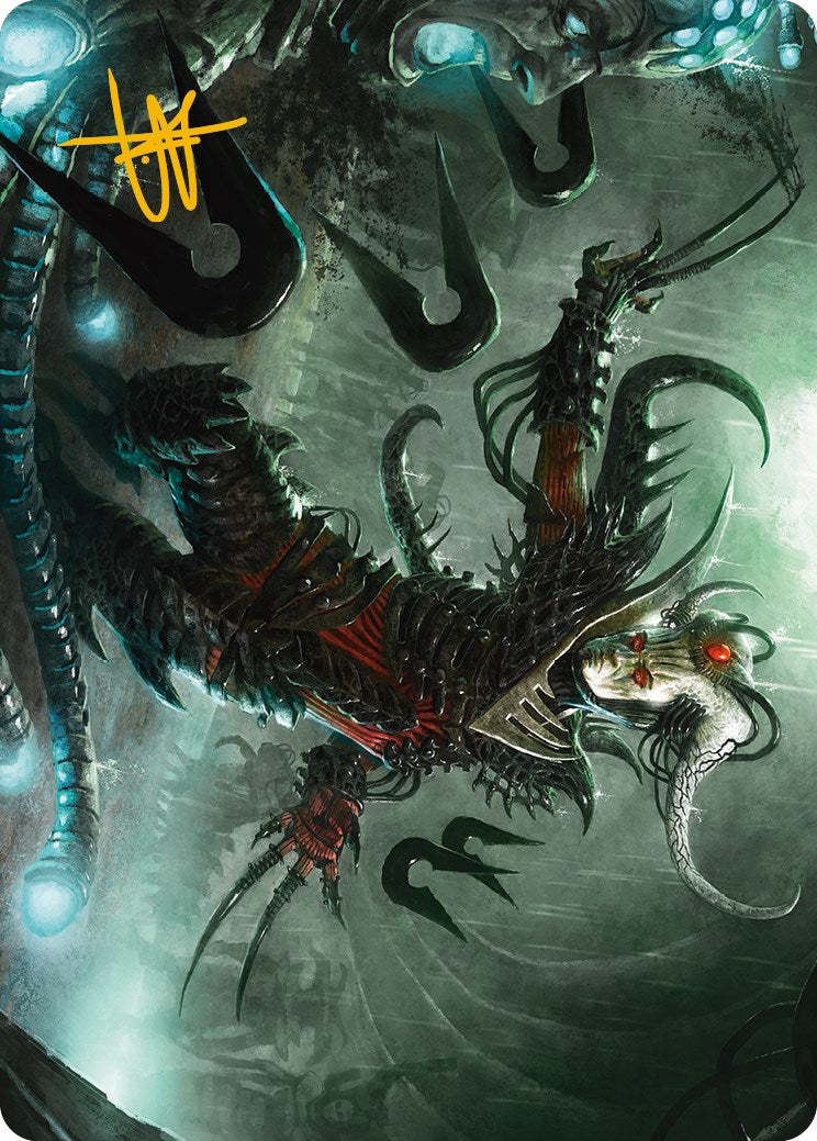 Vraan, Executioner Thane Art Card (Gold-Stamped Signature) [Phyrexia: All Will Be One Art Series] | Magic Magpie