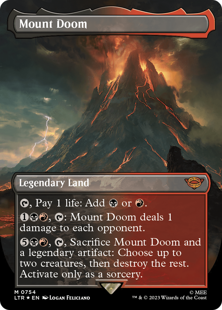 Mount Doom (Borderless) (Surge Foil) [The Lord of the Rings: Tales of Middle-Earth] | Magic Magpie