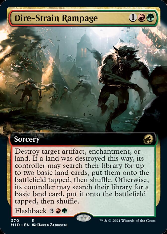 Dire-Strain Rampage (Extended Art) [Innistrad: Midnight Hunt] | Magic Magpie
