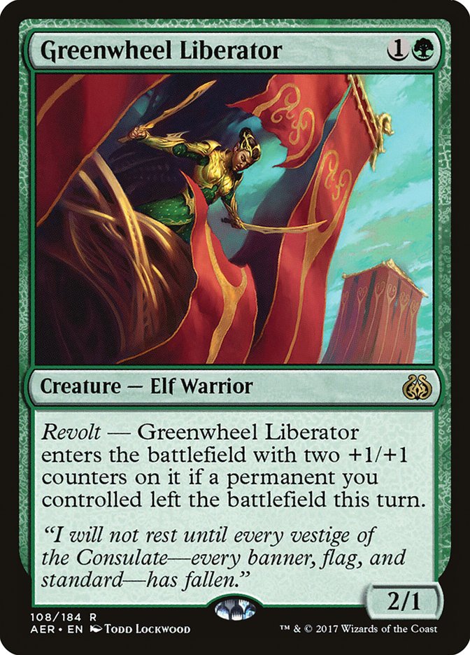 Greenwheel Liberator [Aether Revolt] | Magic Magpie