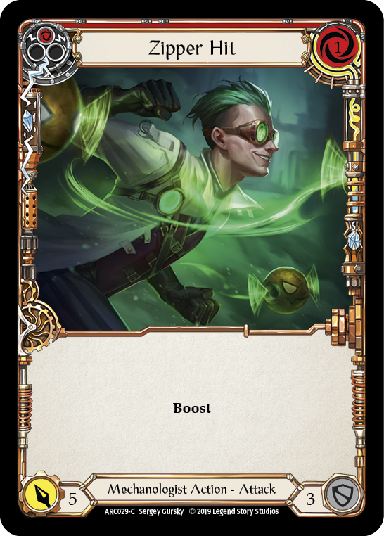 Zipper Hit (Red) [ARC029-C] (Arcane Rising)  1st Edition Rainbow Foil | Magic Magpie