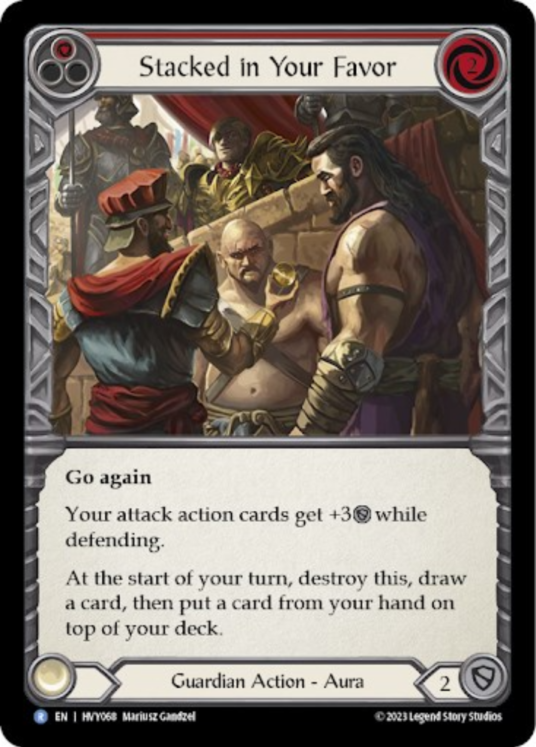 Stacked in Your Favor (Red) [HVY068] (Heavy Hitters)  Rainbow Foil | Magic Magpie